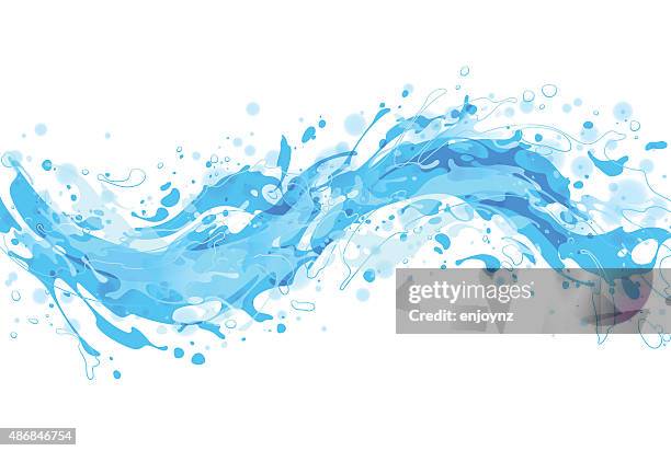 blue water splash - seascape vector stock illustrations