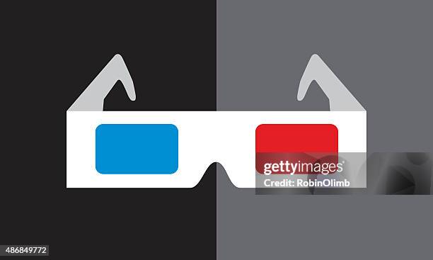 glasses 3d icon - 3d glasses stock illustrations