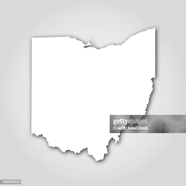 ohio silhouette white - columbus ohio map stock illustrations