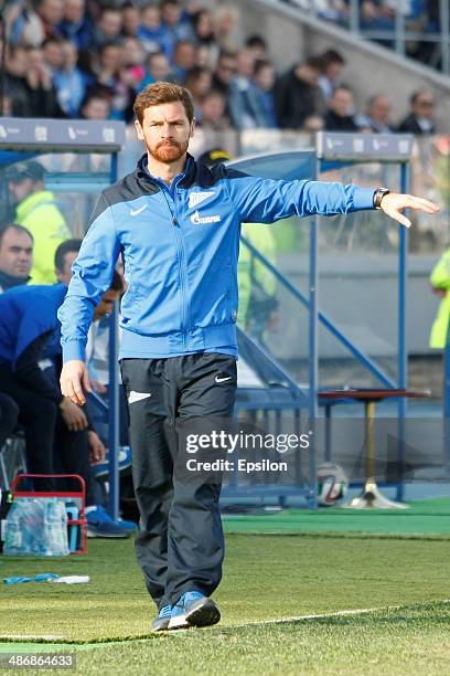 Zenit St. Petersburg head coach Andre Villas-Boas gestures during the Russian Football League Championship match between FC Zenit St. Petersburg and...