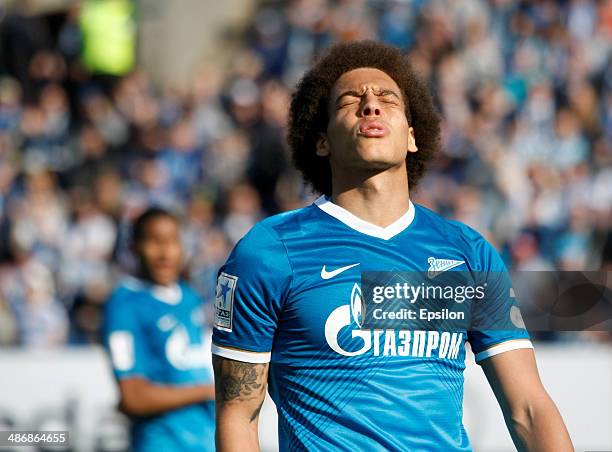 Axel Witsel of FC Zenit St. Petersburg reacts during the Russian Football League Championship match between FC Zenit St. Petersburg and FC Volga...