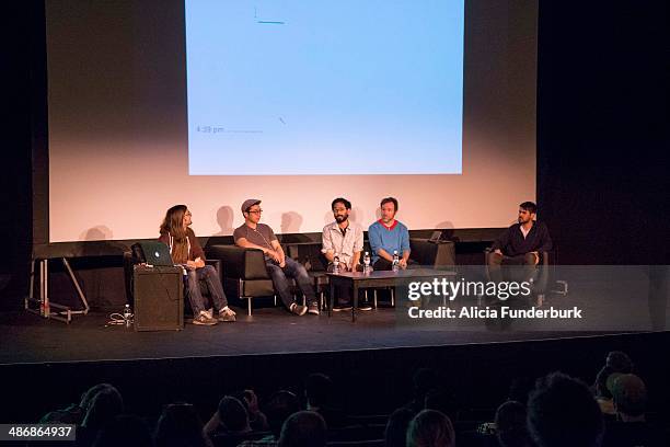 Google Creatives Ryan Germick, Aaron Koblin, Alexander Chen, Leon Hong, Ralph Levien speak during Moogfest 2014 on April 26, 2014 in Asheville, North...