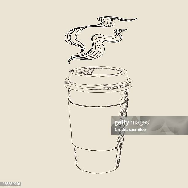 hot caffee drawing - caffeine stock illustrations