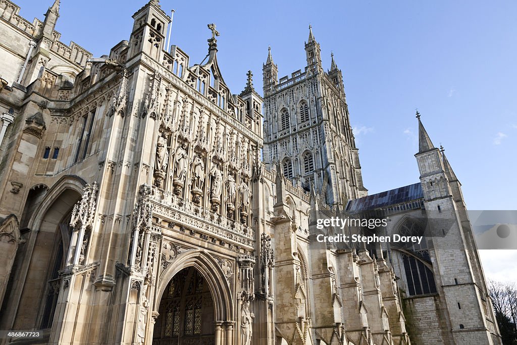 The ornate porch of Gloucester Cathedral UK