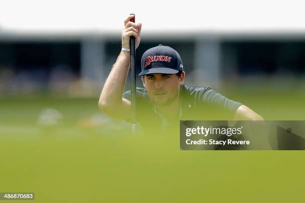 Keegan Bradley prepares to putt on the 9th during Round Three of the Zurich Classic of New Orleans at TPC Louisiana on April 26, 2014 in Avondale,...