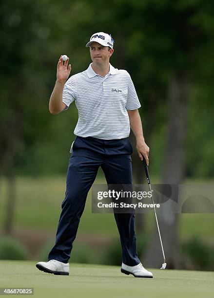 Michael Thompson on the 2nd during Round Three of the Zurich Classic of New Orleans at TPC Louisiana on April 26, 2014 in Avondale, Louisiana.