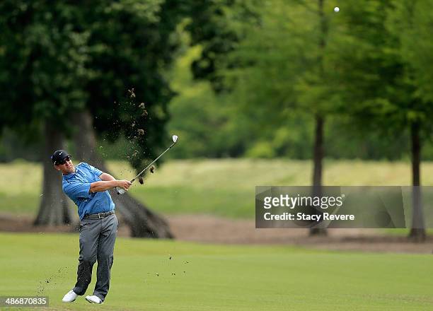 David Duval takes his shot on the 2nd during Round Three of the Zurich Classic of New Orleans at TPC Louisiana on April 26, 2014 in Avondale,...