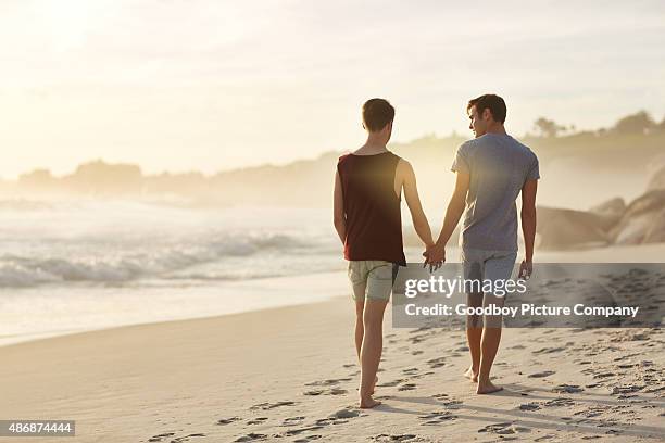 the perfect day together at the beach - gay men pic stock pictures, royalty-free photos & images