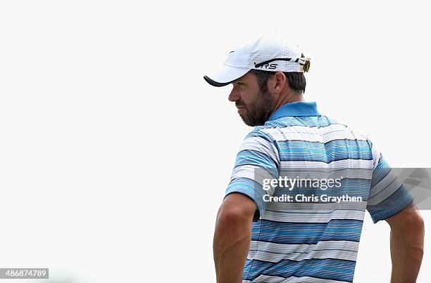 Paul Casey on the 18th during Round Three of the Zurich Classic of New Orleans at TPC Louisiana on April 26, 2014 in Avondale, Louisiana.