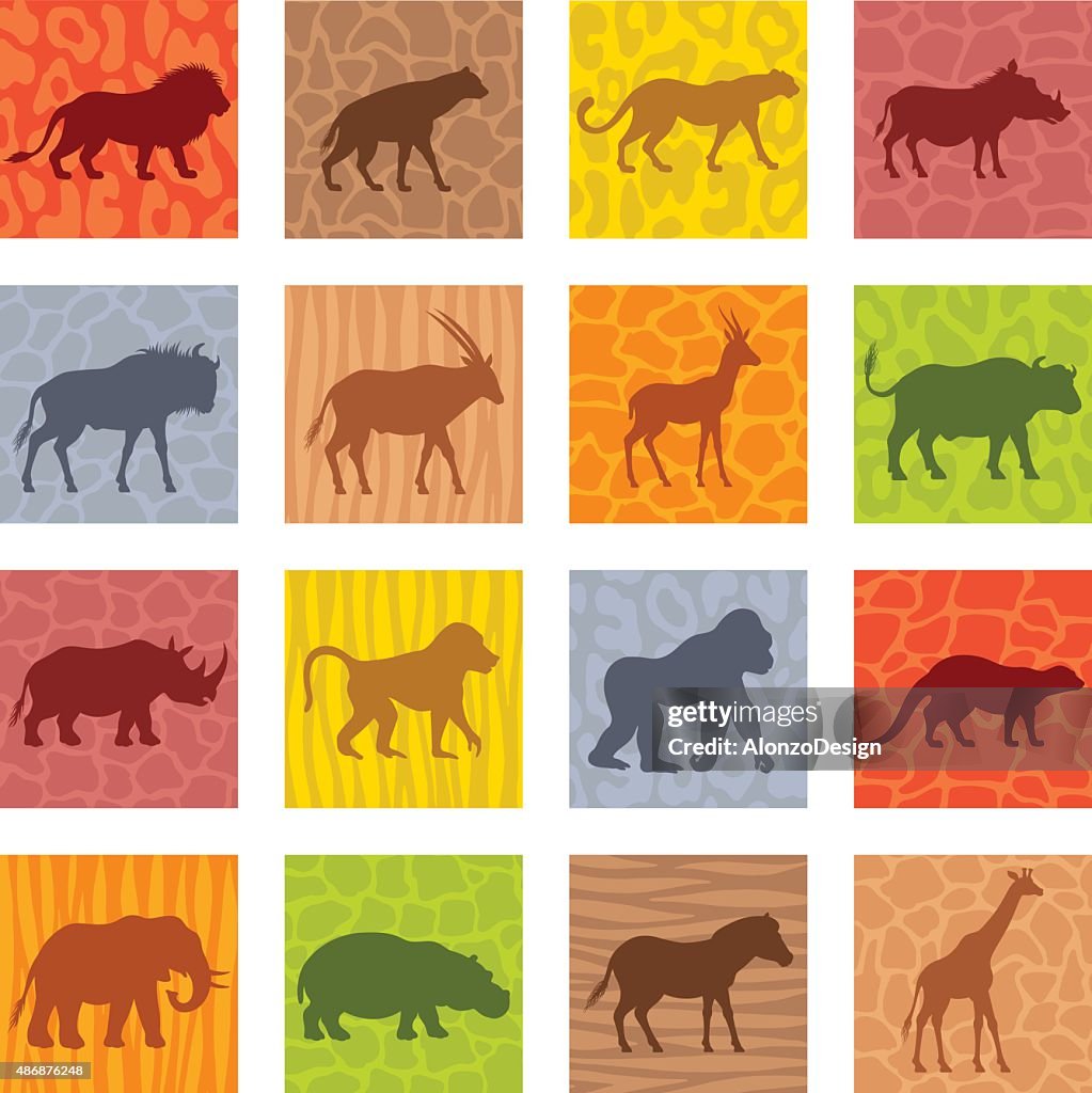 African Animals Icon Set