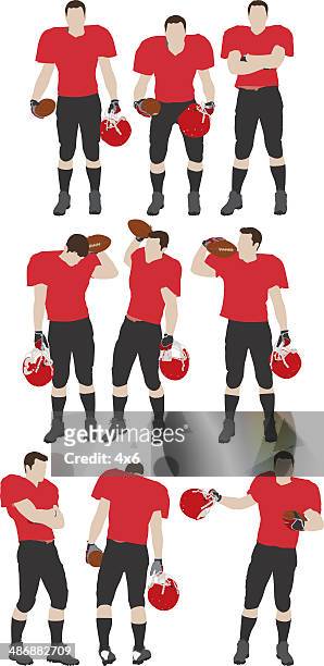 football player - american football player silhouette stock illustrations