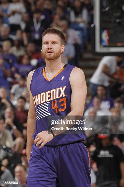 Shavlik Randolph of the Phoenix Suns in a game against the Sacramento Kings on April16, 2014 at Sleep Train Arena in Sacramento, California. NOTE TO...