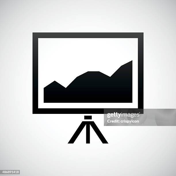 projector screen icon on a white background. - looking at screen reflection stock illustrations