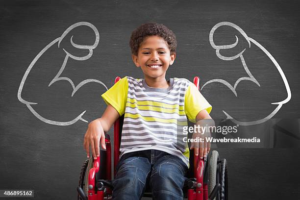 Composite image of cute disabled pupil