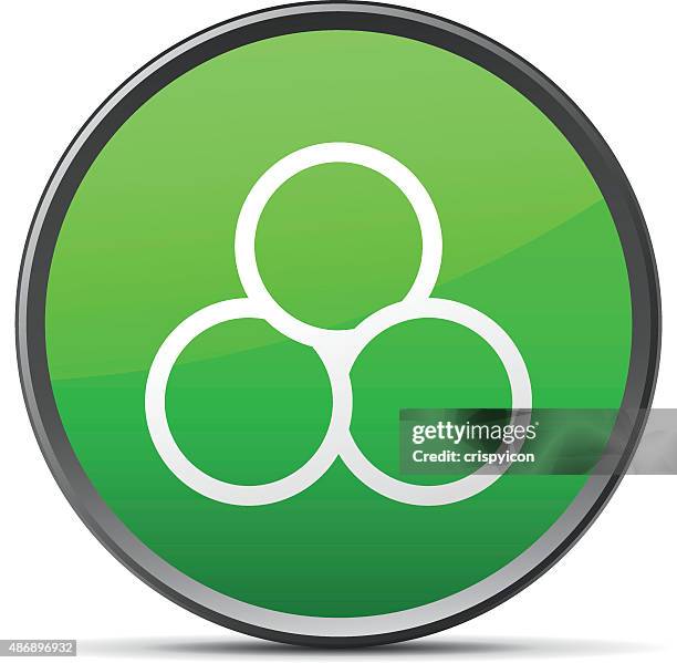 venn diagram icon on a round button. - venn diagram stock illustrations