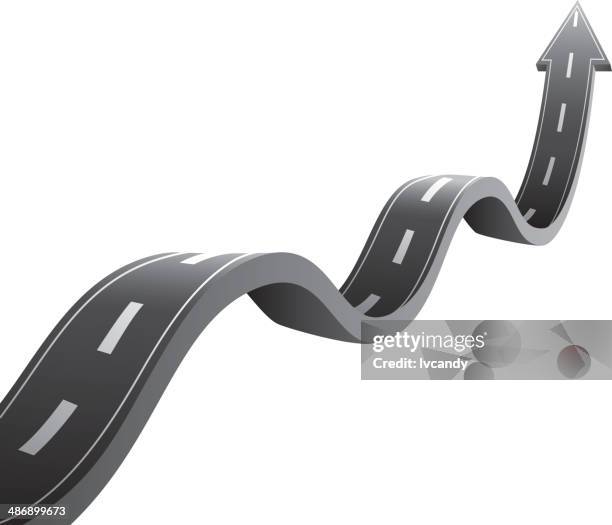ups and downs road - empty asphalt stock illustrations