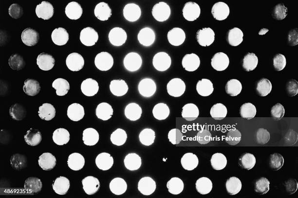 Abstract, close-up architectural details comprised of glass dots on an unknown structure, Soho, New York, New York, 2006. From The Ordered World...
