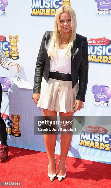 Actress Alli Simpson arrives at the 2014 Radio Disney Music Awards at Nokia Theatre L.A. Live on April 26, 2014 in Los Angeles, California.