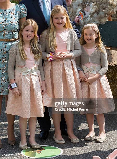 Princess Alexia of The Netherlands , Princess Catharina-Amalia of The Netherlands and Princess Ariane of The Netherlands attend King's Day on April...