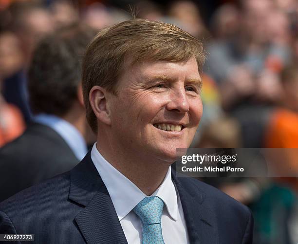 King Willem-Alexander of The Netherlands attends King's Day on April 26, 2014 in Amstelveen, Netherlands.