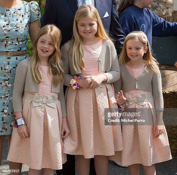 Princess Alexia of The Netherlands , Princess Catharina-Amalia of The Netherlands and Princess Ariane of The Netherlands attend King's Day on April...