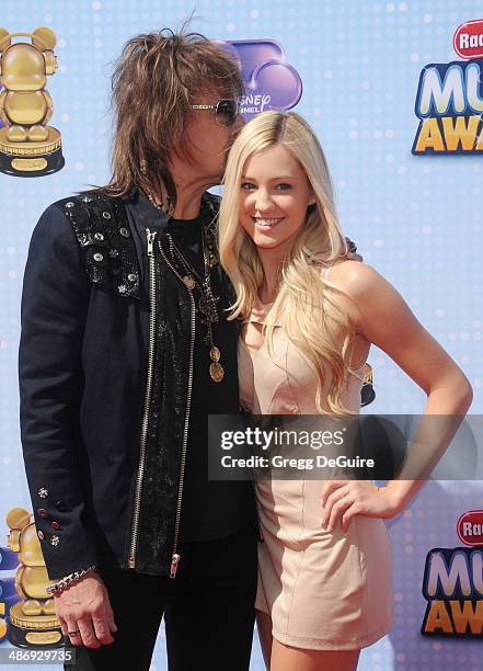 Musician Richie Sambora and daughter Ava Sambora arrive at the 2014 Radio Disney Music Awards at Nokia Theatre L.A. Live on April 26, 2014 in Los...