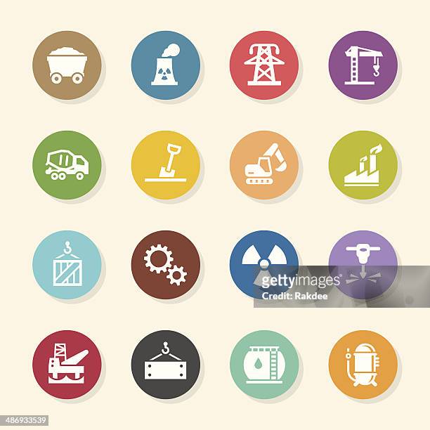 heavy industry icons - color circle series - water treatment stock illustrations