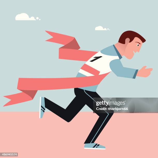 in it to win it - track runner stock illustrations