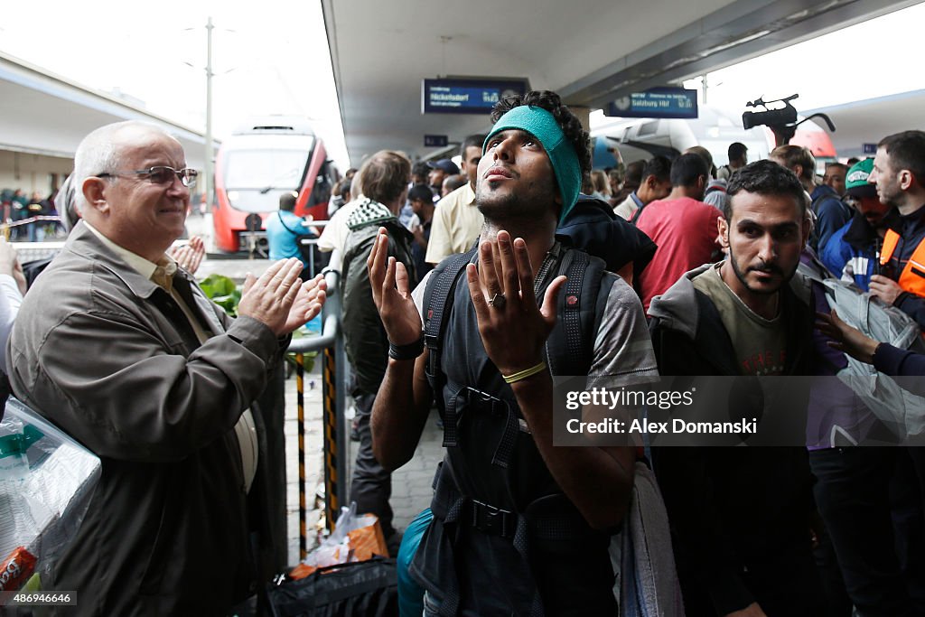 Migrants From Budapest Pass Through Vienna Train Station