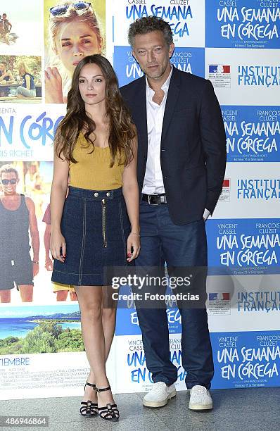 Actors Lola Le Lann and Vincent Cassel attend a Photocall for 'Un moment d'egarement' at the Instituto Frances on September 5, 2015 in Madrid, Spain.