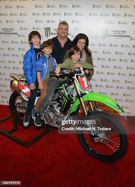 Shane McMahon of YOU on demand, formely WWE Pro Wrestler, and his wife Marissa Mazzola-McMahon attend during Monster Energy SuperCross World...