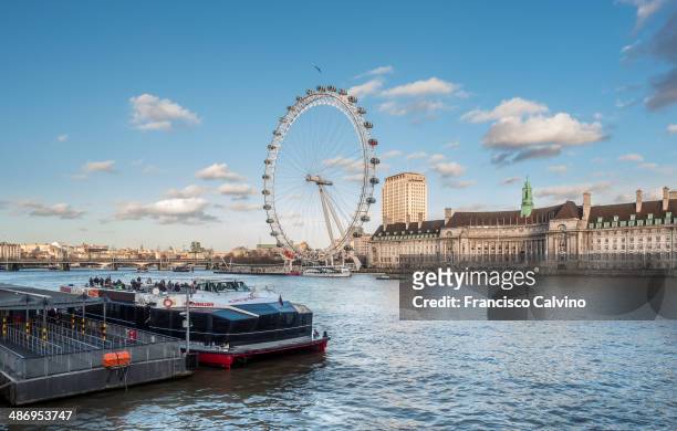 County hall and London Eye Ferris wheel