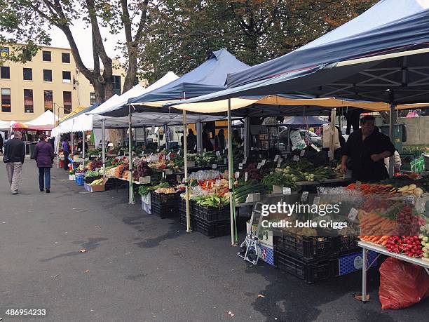 Fresh produce for sale at Salamanca Market in Hobart.