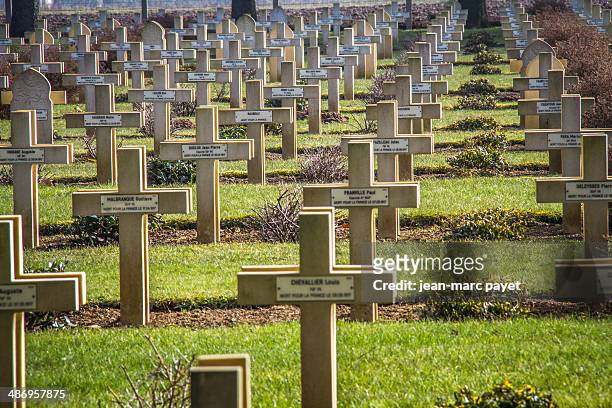Memorial, military cemetery of Malmaison in France. It is located on the chemin des dames between Soissons Laon and Reims. In this place in april...