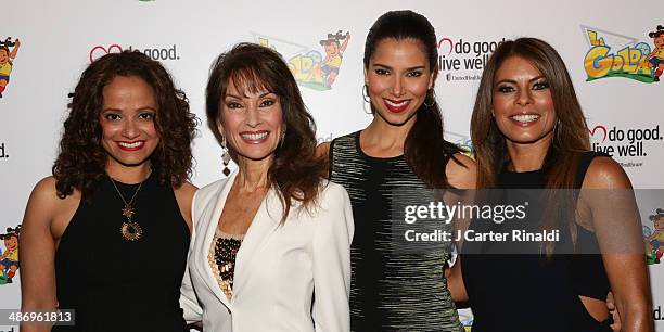 Judy Reyes, Susan Lucci, Roselyn Sanchez, and Lisa Vidal attend the "La Golda" premiere at Lighthouse International Theater on April 26, 2014 in New...