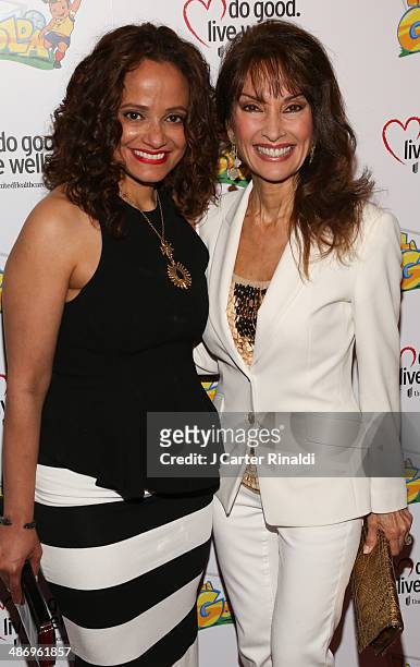 Judy Reyes and Susan Lucci attend the "La Golda" premiere at Lighthouse International Theater on April 26, 2014 in New York City.