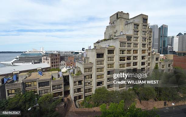 Australia-housing-property-Sydney,FEATURE by Madeleine Coorey This photo taken on April 3, 2014 shows a public housing block called Sirius, which...