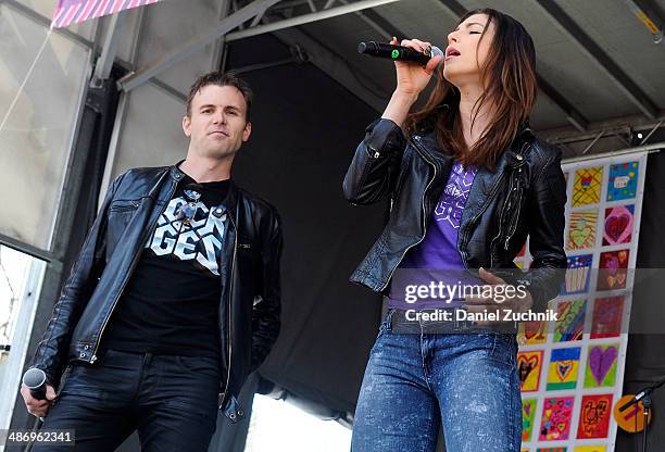 The cast of "Rock of Ages" performs at the Tribeca Family Festival Street Fair and Tribeca/ESPN Sports Day during the 2014 Tribeca Film Festival at...