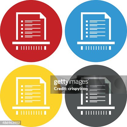 Document icon on circle buttons. Document icon on circle buttons.