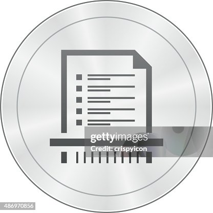 Document icon on a round button. Document icon on a round button.