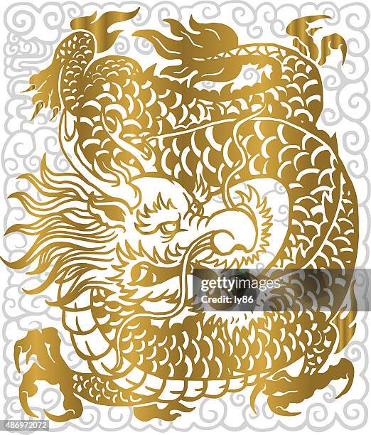 gold dragon - 中國龍 幅插畫檔、美工圖案、卡通及圖標