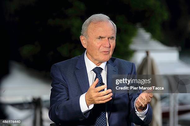 President of the Center for Financial Studies of Frankfurt Otmar Issing, attends the Ambrosetti international economic forum at villa d'Este hotel on...