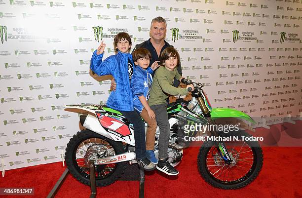 Shane McMahon of YOU on demand, formely WWE Pro Wrestler, and his wife Marissa Mazzola-McMahon attend during Monster Energy SuperCross World...