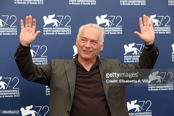 Actor Giorgio Colangeli attends a photocall for 'The Wait' during the 72nd Venice Film Festival at Palazzo del Casino on September 5, 2015 in Venice,...