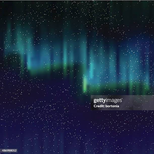 northern lights background with stars - aurora borealis stock illustrations