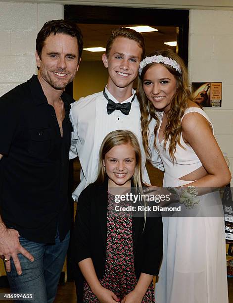 Nashville cast member Charles Esten join Wes Theriau, ABC's Nashville cast member Lennon Stella who arrive together after attending Brentwood High...