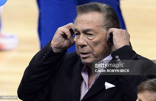 Los Angeles Clippers owner Donald Sterling attends the NBA playoff game between the Clippers and the Golden State Warriors, April 21, 2014 at Staples...