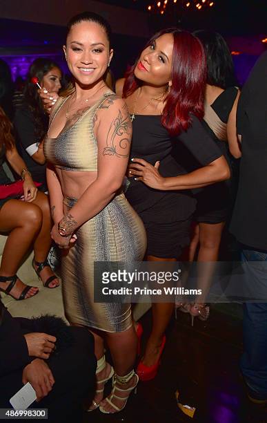 Sarah Vivan and Angela Yee attend "Black Hollywood" at Prive on September 4, 2015 in Atlanta, United States.