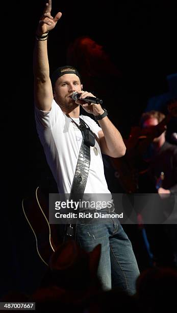 Singer/Songwriter Chase Rice performs at St. Jude Country Music Marathon & Half Marathon Presented By Nissan - Post Race Concert on April 26, 2014 in...