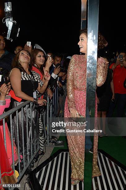 Dia Mirza poses in the Vine 360 Booth at the IIFA Awards at Raymond James Stadium on April 26, 2014 in Tampa, Florida.